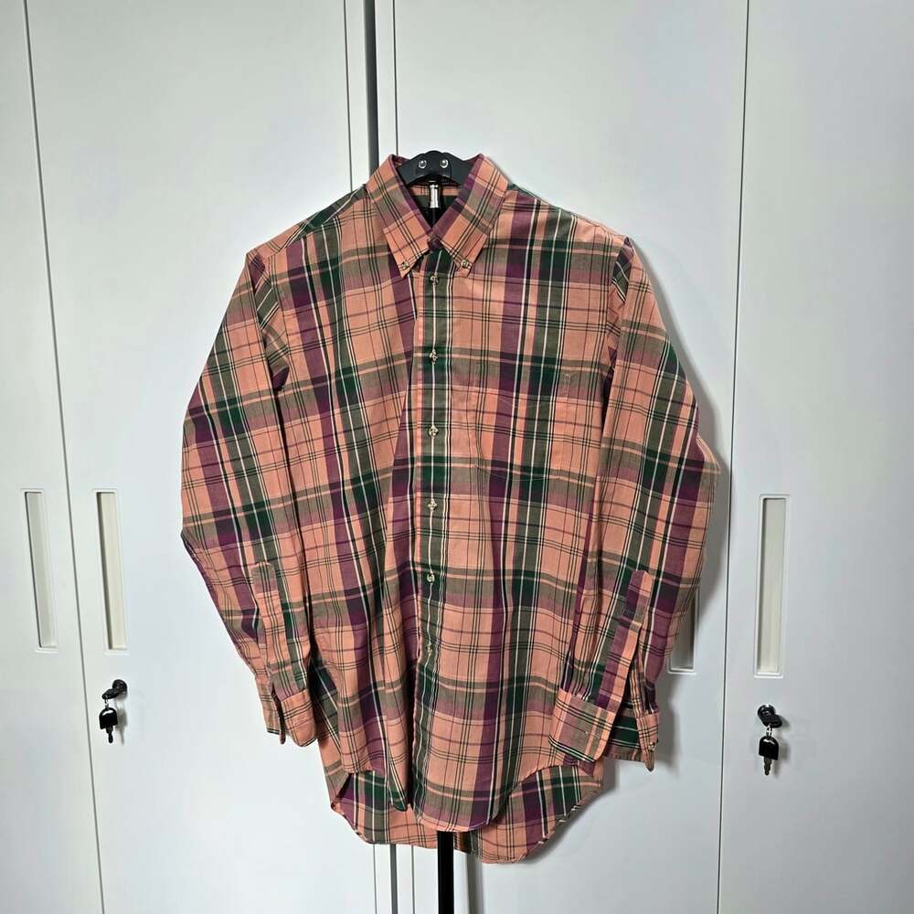 Polo Ralph Lauren Plaid Button Down Shirt L Pink Green Purple